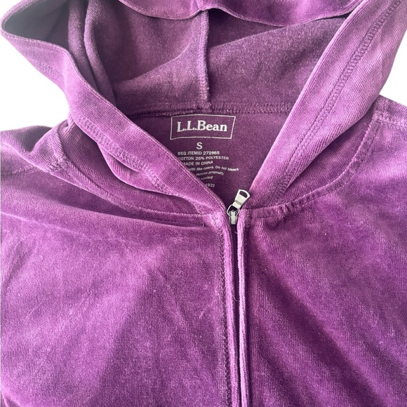 L.L.Bean Zip Up Valour Purple Hoodie Two Front Pockets Size Small - Picture 2 of 5